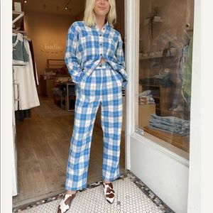 PASTICHE Blue Plaid Pants